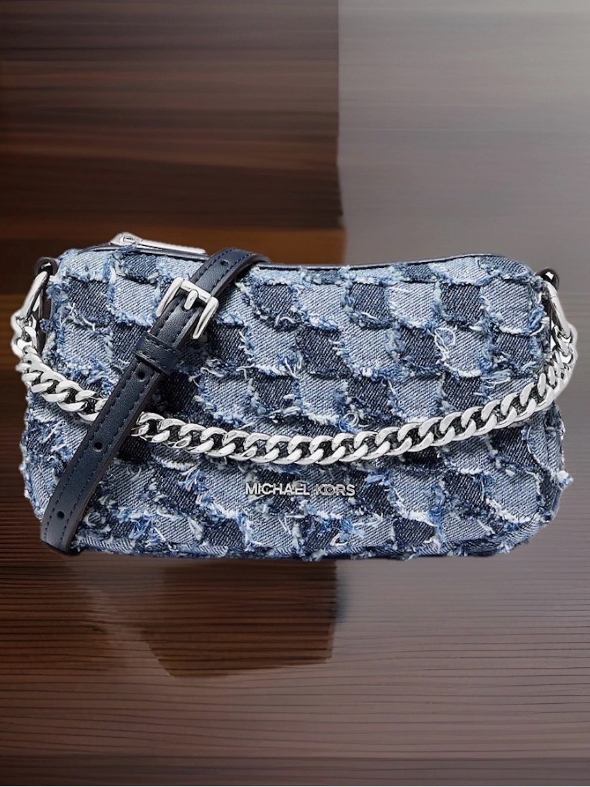 Michael Kors Carmela Small Patchwork Denim Crossbody Bag